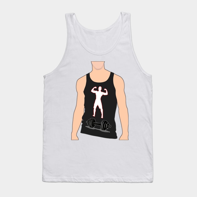 bodybuilder gym boy with dumbbells Tank Top by Marccelus